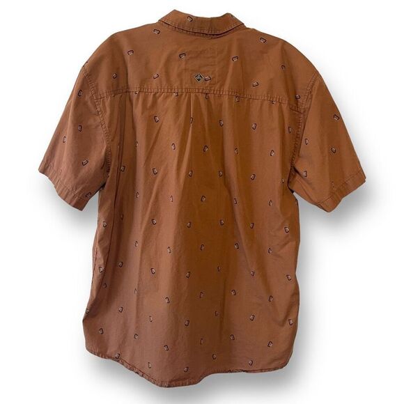 Prana Men's Broderick Slim Fit Short Sleeve Button-down Shirt Brown XXL - Picture 2 of 8